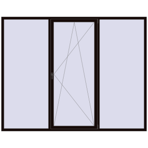 Okno plastikowe 2800x2200 mm Trójskrzydłowy. Widok od środka Zamów teraz Okna skrzydłowe 2800x2200 mm KORSA OPTIMUM REHAU EURO 70