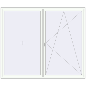 Buy Tilt-and-Turn 2460x2120 mm REHAU OPTIMUM EURO-DESIGN 70 RAL 9016 Traffic white two-sided