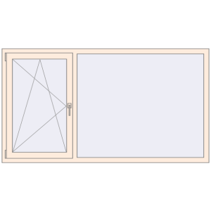 Buy Tilt-and-Turn 2000x1100 mm REHAU OPTIMUM EURO-DESIGN 70 CREAME_WHITE_50L-2 two-sided