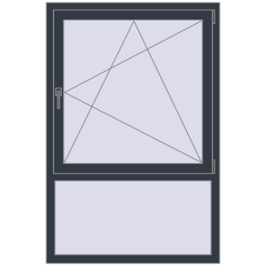 Buy Tilt-and-Turn 1000x1500 mm REHAU ENERGY-SAVING SYNEGO MD ANTHRACITE_GREY_STRUKTURAL two-sided