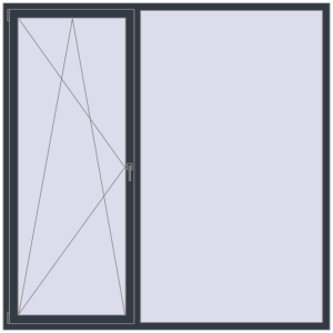 Buy Tilt-and-Turn 2200x2200 mm REHAU OPTIMUM EURO-DESIGN 70 ANTHRACITE_GREY_STRUKTURAL two-sided