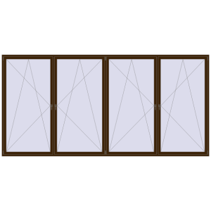 Buy Tilt-and-Turn 4700x2300 mm REHAU ENERGY-SAVING SYNEGO MD DARK_OAK two-sided