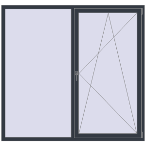 Buy Tilt-and-Turn 1900x1800 mm REHAU OPTIMUM EURO-DESIGN 70 ANTHRACITE_GREY_STRUKTURAL two-sided