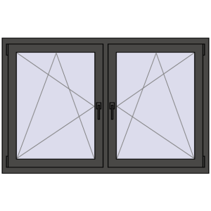 Zamów teraz Okna skrzydłowe 1470x965 mm REHAU ENERGY-SAVING SYNEGO MD BASALT_GREY dwustronny