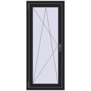 Buy Tilt-and-Turn 600x1400 mm REHAU ENERGY-SAVING SYNEGO MD BLACK_ULTI-MATT two-sided