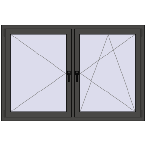 Zamów teraz Okna skrzydłowe 1600x1070 mm EPSILON OPTIMA BASALT_GREY dwustronny