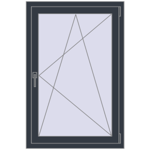 Buy Tilt-and-Turn 800x1200 mm REHAU ENERGY-SAVING SYNEGO MD ANTHRACITE_GREY_STRUKTURAL two-sided