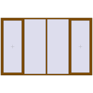 Buy Tilt-and-Turn 3500x2200 mm REHAU OPTIMUM EURO-DESIGN 70 GOLDEN OAK two-sided
