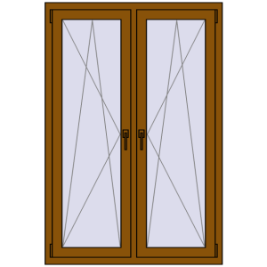 Okno plastikowe 1050x1550 mm Dwuskrzydłowe. Widok od środka Zamów teraz Okna skrzydłowe 1050x1550 mm REHAU ENERGY-SAVING SYNEGO MD GOLDEN OAK dwustronny