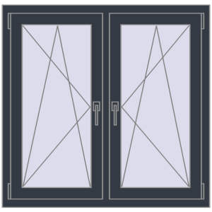 Zamów teraz Okna skrzydłowe 1110x1040 mm REHAU ENERGY-SAVING SYNEGO MD ANTHRACITE_GREY_STRUKTURAL dwustronny