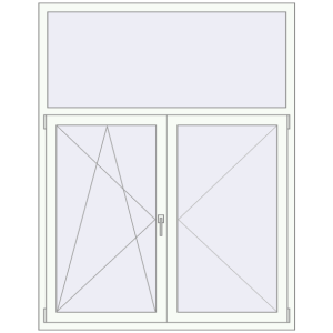 Buy Tilt-and-Turn 1450x1849 mm REHAU OPTIMUM EURO-DESIGN 70 RAL 9016 Traffic white two-sided