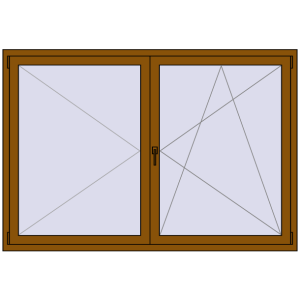 Buy Tilt-and-Turn 1900x1300 mm REHAU OPTIMUM EURO-DESIGN 70 GOLDEN OAK two-sided