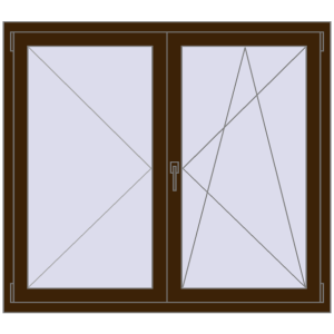 Buy Tilt-and-Turn 1350x1200 mm REHAU OPTIMUM EURO-DESIGN 70 DARK_OAK two-sided