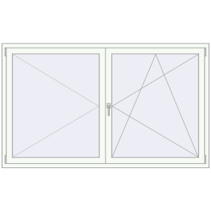 Buy Tilt-and-Turn 1980x1220 mm REHAU ENERGY-SAVING SYNEGO MD ANTHRACITE_GREY_STRUKTURAL external