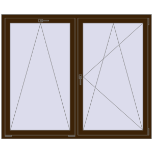 Buy Tilt-and-Turn 1750x1450 mm REHAU OPTIMUM EURO-DESIGN 70 DARK_OAK two-sided
