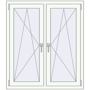 Buy Tilt-and-Turn 1050x1200 mm REHAU OPTIMUM EURO-DESIGN 70 RAL 9016 Traffic white two-sided