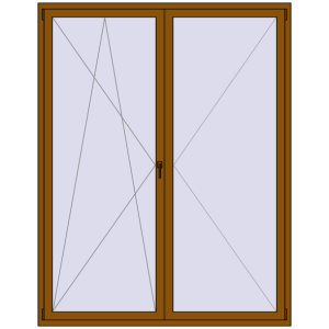 Buy Tilt-and-Turn 1800x2300 mm REHAU ENERGY-SAVING SYNEGO MD GOLDEN OAK two-sided