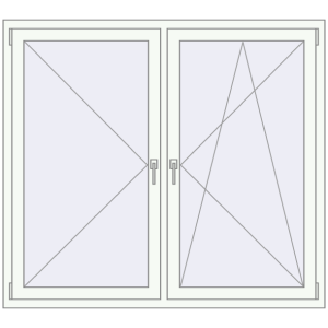 Buy Tilt-and-Turn 1470x1420 mm REHAU OPTIMUM EURO-DESIGN 70 RAL 9016 Traffic white two-sided