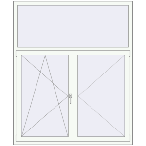 Buy Tilt-and-Turn 1500x1800 mm REHAU OPTIMUM EURO-DESIGN 70 RAL 9016 Traffic white two-sided