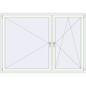 Buy Tilt-and-Turn 2035x1435 mm REHAU ENERGY-SAVING SYNEGO MD RAL 9016 Traffic white two-sided
