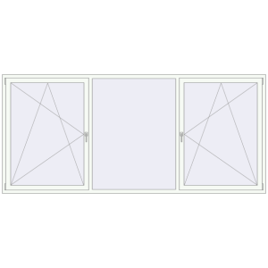 Buy Tilt-and-Turn 3200x1450 mm REHAU ENERGY-SAVING SYNEGO MD RAL 9016 Traffic white two-sided