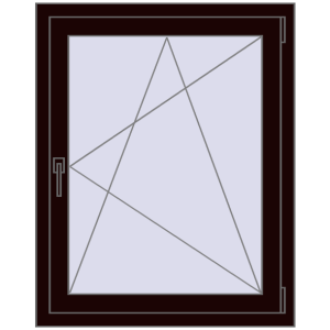 Buy Tilt-and-Turn 800x1000 mm REHAU OPTIMUM EURO-DESIGN 70 CHOCOLATE_BROWN two-sided