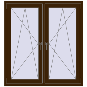 Zamów teraz Okna skrzydłowe 1185x1265 mm REHAU ENERGY-SAVING SYNEGO MD DARK_OAK dwustronny