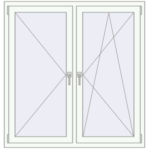 Buy Tilt-and-Turn 1300x1350 mm REHAU ENERGY-SAVING SYNEGO MD GOLDEN OAK external