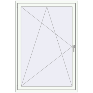 Buy Tilt-and-Turn 1070x1630 mm REHAU OPTIMUM EURO-DESIGN 70 RAL 9016 Traffic white two-sided