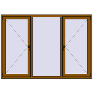 Buy Tilt-and-Turn 2000x1400 mm REHAU OPTIMUM EURO-DESIGN 70 GOLDEN OAK two-sided