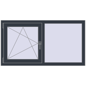 Buy Tilt-and-Turn 1300x700 mm REHAU OPTIMUM EURO-DESIGN 70 ANTHRACITE_GREY_STRUKTURAL two-sided