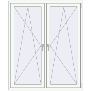 Buy Tilt-and-Turn 1340x1560 mm REHAU OPTIMUM EURO-DESIGN 70 RAL 9016 Traffic white two-sided