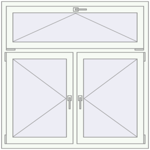 Buy Tilt-and-Turn 1300x1300 mm REHAU OPTIMUM EURO-DESIGN 70 RAL 9016 Traffic white two-sided