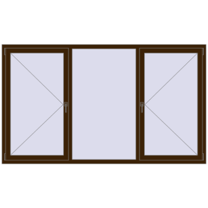 Buy Tilt-and-Turn 2400x1400 mm REHAU OPTIMUM EURO-DESIGN 70 DARK_OAK two-sided