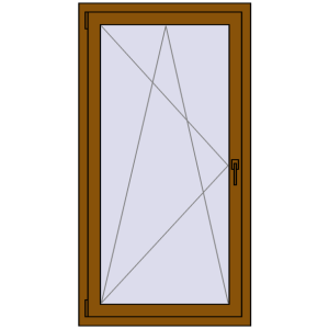 Okno plastikowe 800x1500 mm Jednoskrzydłowe. Widok od środka Zamów teraz Okna skrzydłowe 800x1500 mm EPSILON OPTIMA GOLDEN OAK dwustronny