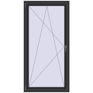 Zamów teraz Okna skrzydłowe 900x1800 mm REHAU OPTIMUM EURO-DESIGN 70 ANTHRACITE_GREY_GLATT dwustronny
