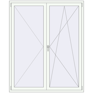 Buy Tilt-and-Turn 1520x1860 mm REHAU OPTIMUM EURO-DESIGN 70 RAL 9016 Traffic white two-sided