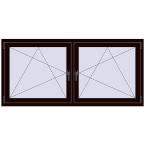 Buy Tilt-and-Turn 1770x845 mm REHAU ENERGY-SAVING SYNEGO MD CHOCOLATE_BROWN two-sided