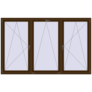 Buy Tilt-and-Turn 2400x1500 mm REHAU ENERGY-SAVING SYNEGO MD DARK_OAK two-sided