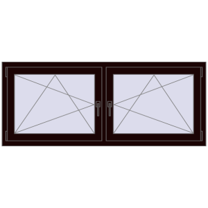 Zamów teraz Okna skrzydłowe 1680x695 mm REHAU ENERGY-SAVING SYNEGO MD CHOCOLATE_BROWN dwustronny