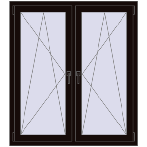 Buy Tilt-and-Turn 1200x1350 mm REHAU OPTIMUM EURO-DESIGN 70 BLACK_BROWN two-sided