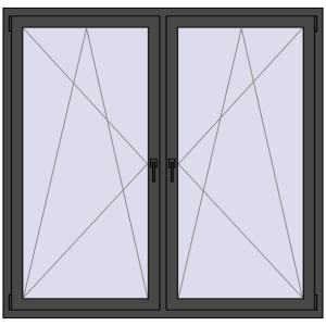 Zamów teraz Okna skrzydłowe 1695x1580 mm REHAU ENERGY-SAVING SYNEGO MD BASALT_GREY dwustronny