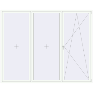 Buy Tilt-and-Turn 3000x2400 mm REHAU OPTIMUM EURO-DESIGN 70 RAL 9016 Traffic white two-sided