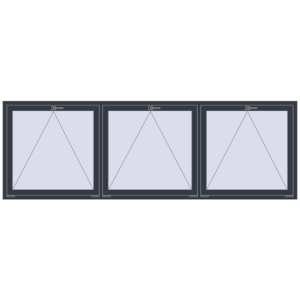 Buy Tilt-and-Turn 3000x1000 mm REHAU OPTIMUM EURO-DESIGN 70 ANTHRACITE_GREY_STRUKTURAL two-sided