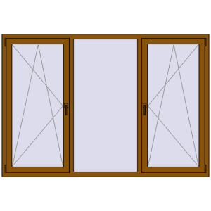 Zamów teraz Okna skrzydłowe 2080x1435 mm REHAU ENERGY-SAVING SYNEGO MD GOLDEN OAK dwustronny