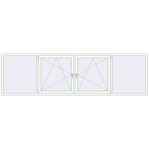 Buy Tilt-and-Turn 3500x1000 mm REHAU OPTIMUM EURO-DESIGN 70 RAL 9016 Traffic white two-sided