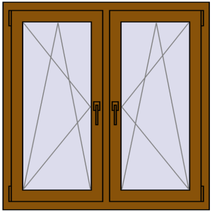 Zamów teraz Okna skrzydłowe 1095x1055 mm REHAU ENERGY-SAVING SYNEGO MD GOLDEN OAK dwustronny