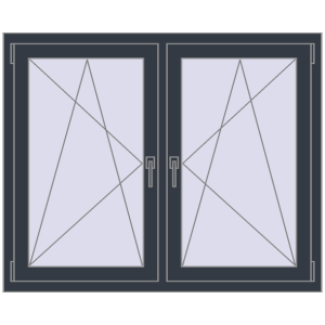 Zamów teraz Okna skrzydłowe 1305x1040 mm REHAU ENERGY-SAVING SYNEGO MD ANTHRACITE_GREY_STRUKTURAL dwustronny
