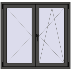 Buy Tilt-and-Turn 1170x1130 mm REHAU ENERGY-SAVING SYNEGO MD BASALT_GREY two-sided
