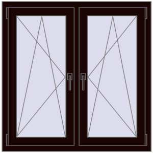 Zamów teraz Okna skrzydłowe 1080x1070 mm REHAU ENERGY-SAVING SYNEGO MD CHOCOLATE_BROWN dwustronny